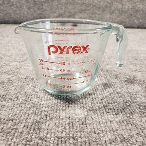 Measuring Cup Pyrex One Cup Glass Metric Ounces W/ Red Letters  USA